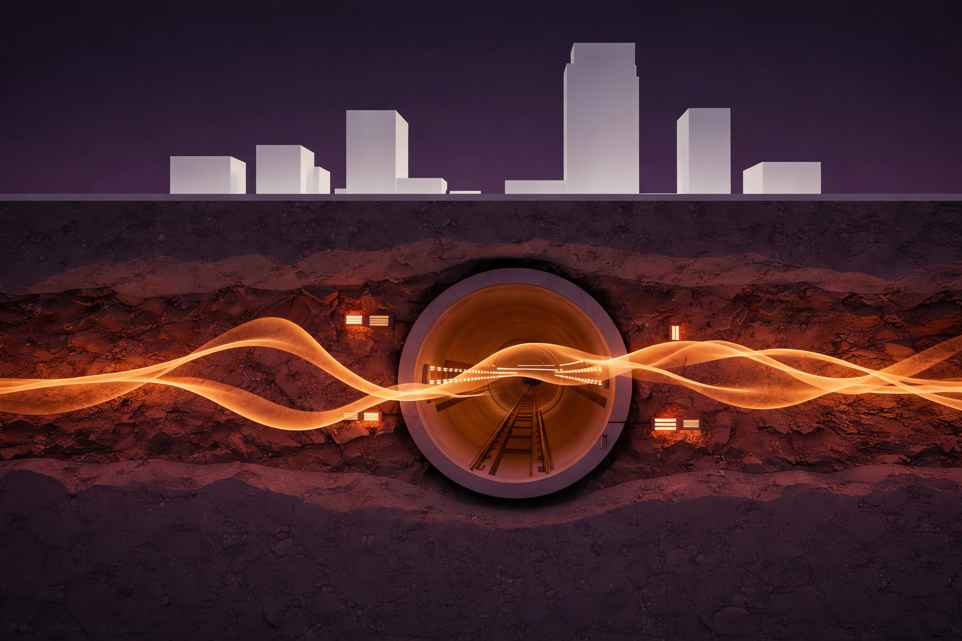 Underground transit tunnel with wireless infrastructure