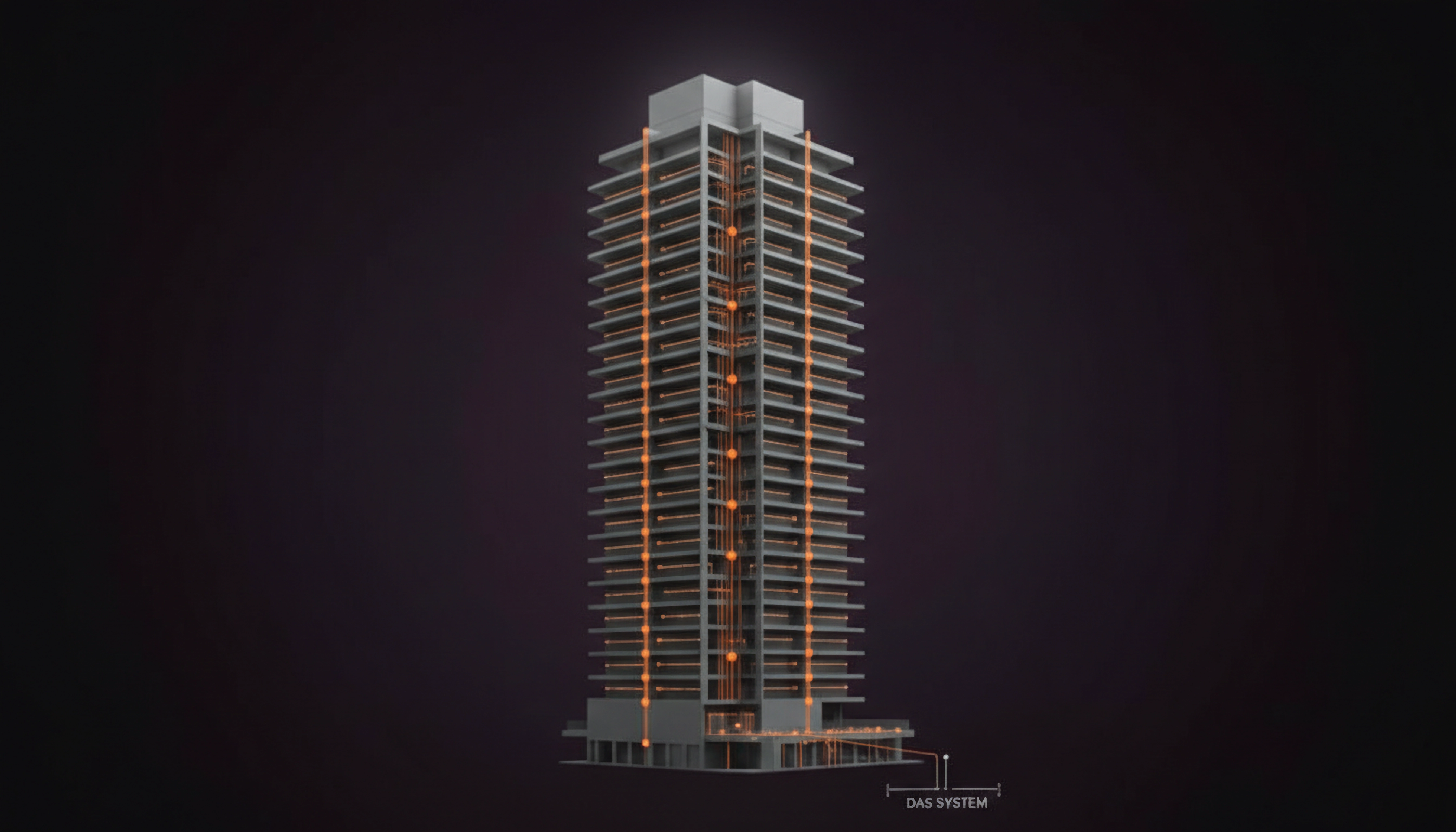 Indoor wireless antenna infrastructure in a modern building